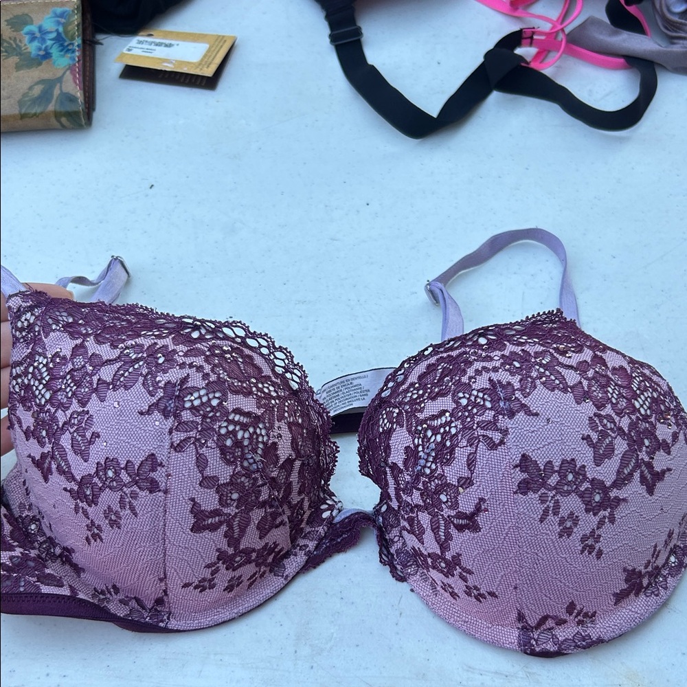 Victoria's Secret Dream Angels Lace Bra - Purple and Pink